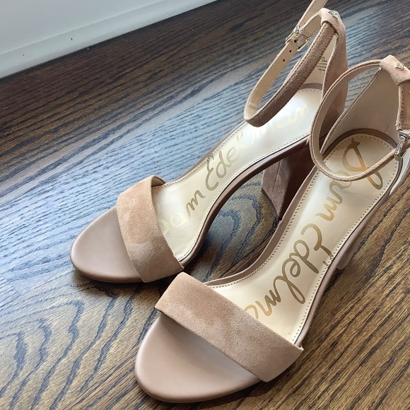 SAM EDELMAN Yaro Block Heel Tan Suede Strappy Sandals Size 7.5 - Picture 7 of 8